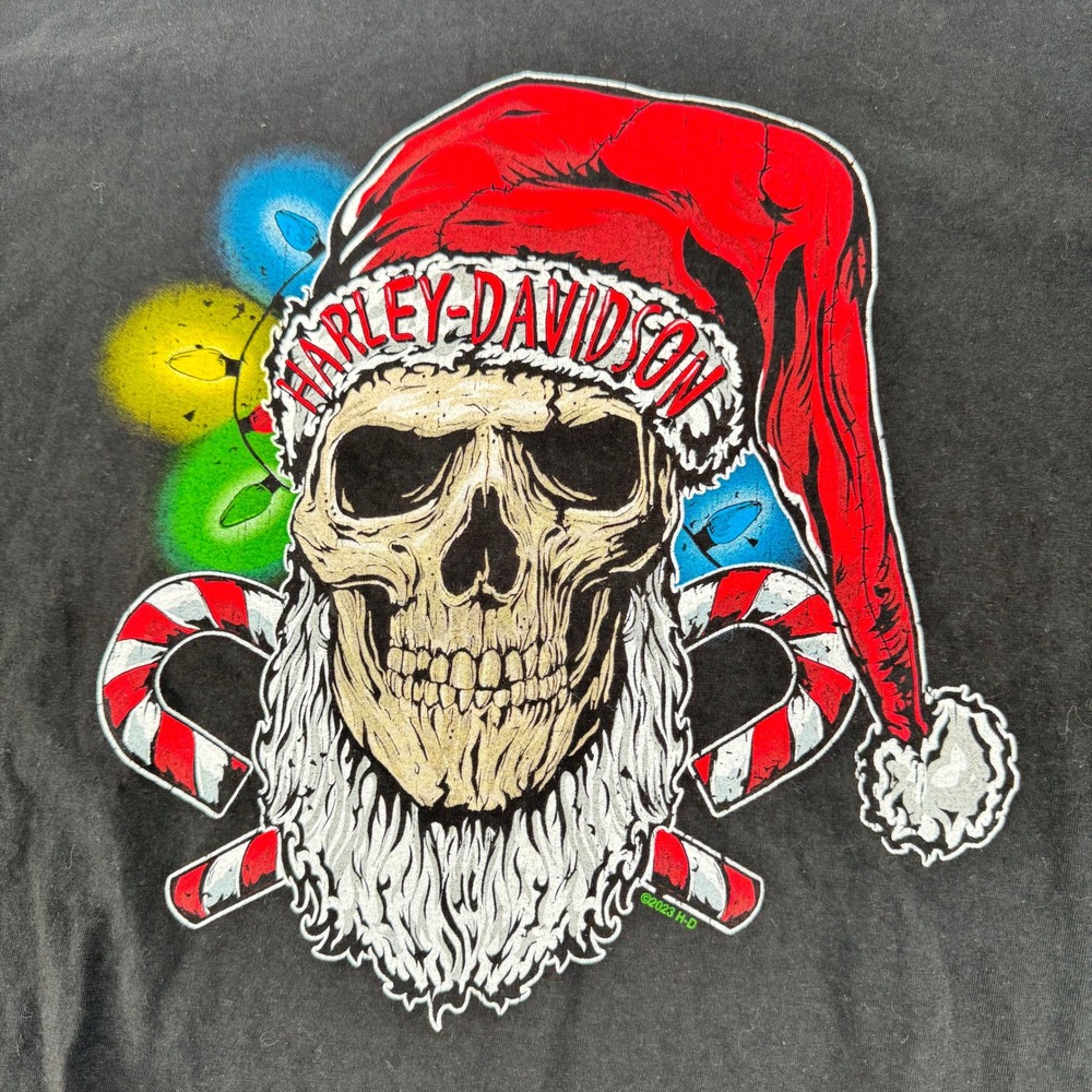 Harley-Davidson T-Shirt Santa Skull Mens 5XL Black Christmas Bumpus TN Graphic‎